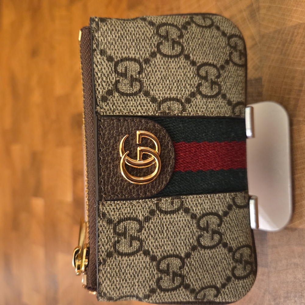 Gucci Beige and Brown Monogram Pouch - Picture 5 of 14